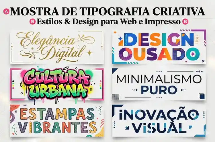 Exemplos criativos de fontes de letras e estilos tipográficos modernos
